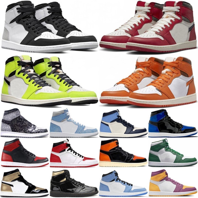 

Jumpman 1 retro 1s Mens basketball shoes sneakers Lost and Found Starfish Taxi Stage Haze Bred Patent Panda Chicago Smoke Grey womens trainers sports, 18