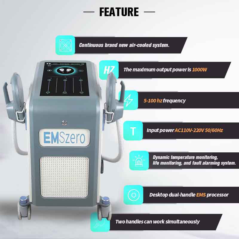 

EMS Muscle Stimulator Body Sculpting Machine 4 Handles 14 Tesla Emslim Neo RF Muscle Build Body Sculpt EMSzero Machine