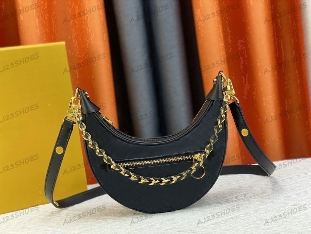 

Colored Silk-Screened Bag Half-Moon Crossbody Leather Women Designers Shoulder Bag Letter Flower Handbag Luxurys designer Bag Circle zip pull M22593 M22591 M22594, 02