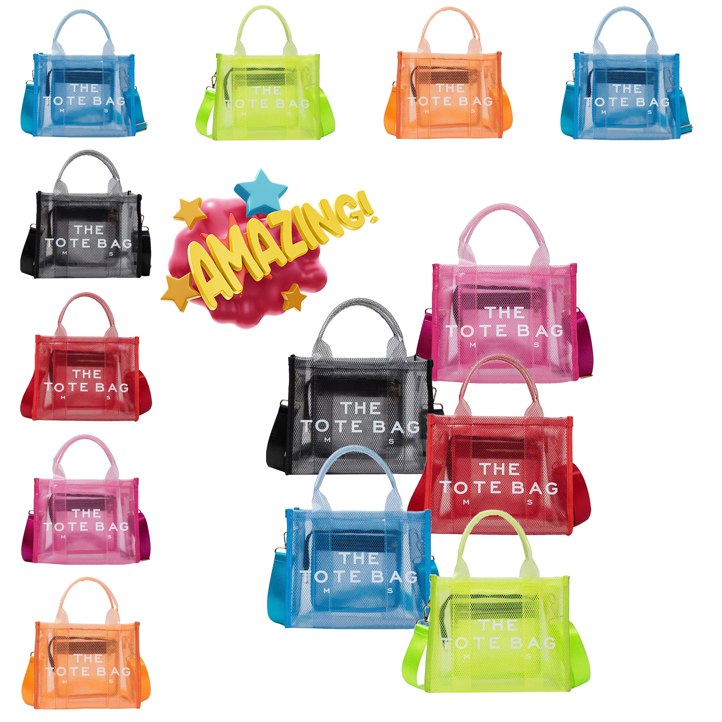 

mirror quality Shopping marc jocobs bag luxury handbags 2 size marc the tote bag Beach clutch shoulder bag PVC Designer Women Mens sling fashion cross body bags wallet, Light green