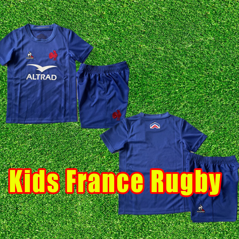 

KIDS 2022 new style Frence Super Rugby Jerseys Maillot de Foot BOLN shirt size -26 Top Quality vest French world cup training pants shorts 22 23 Child, As shown