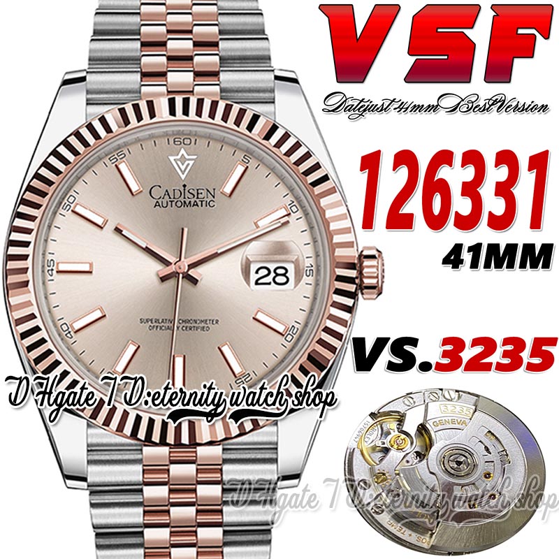

2023 sbf126331 3235 VSA3235 Automatic Mens Watch 41MM Fluted Bezel Pink Dial Stick Rose gold Silver Two Tone SS 904L Steel Bracelet Super Edition eternity Watches, Watch waterproof cost