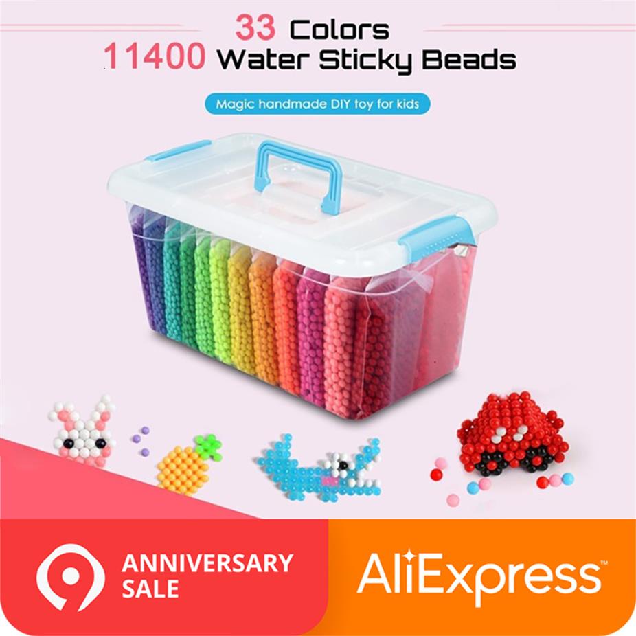 

11400pcs Water Sticky Beads Toy DIY Magic Hand Making 3D Puzzle For Kids Children Spell Replenish261q