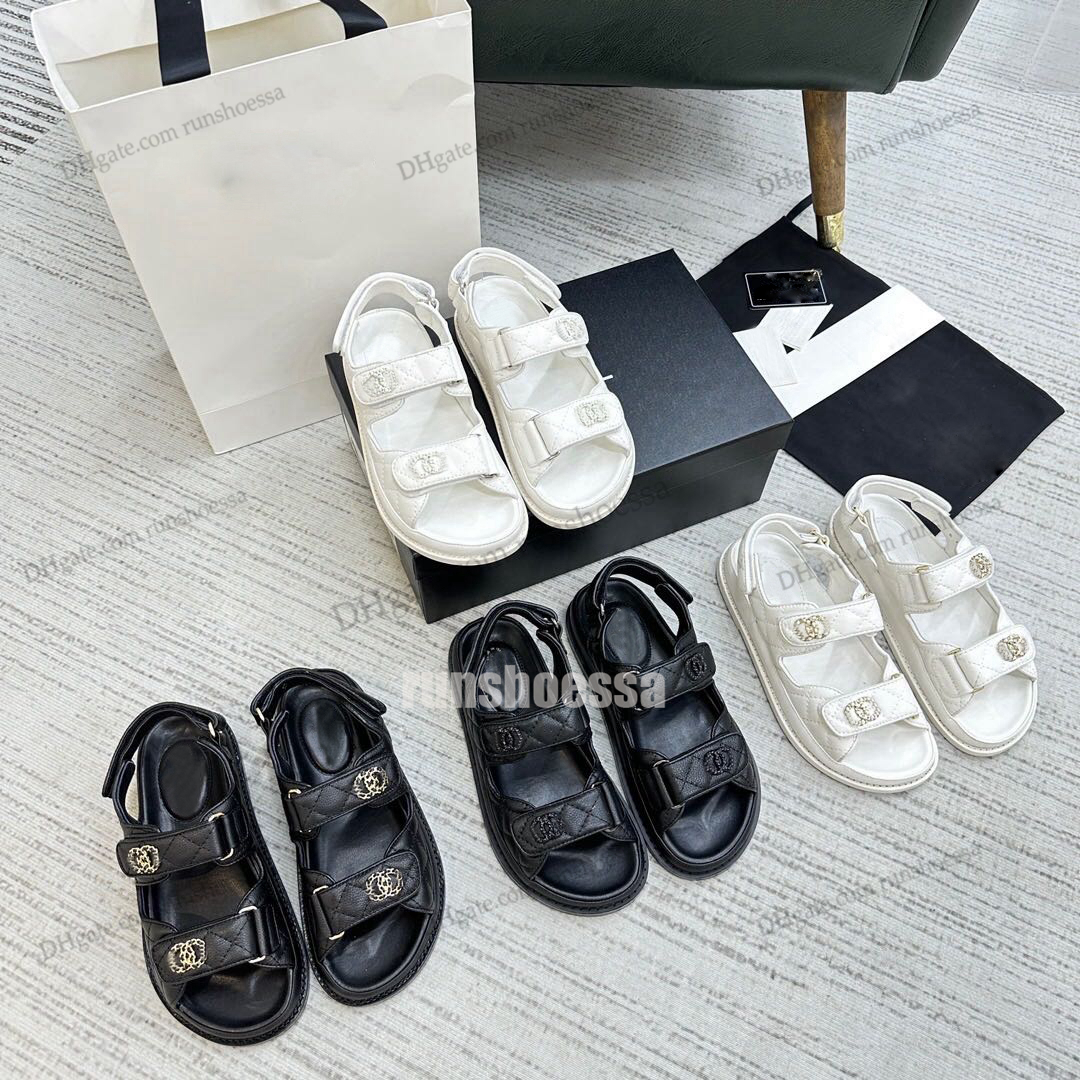 

Free Delivery Women Designer Sandals casual slippers new outer wear printed buckle flat sandals indoor and outdoor shoes, Color #6