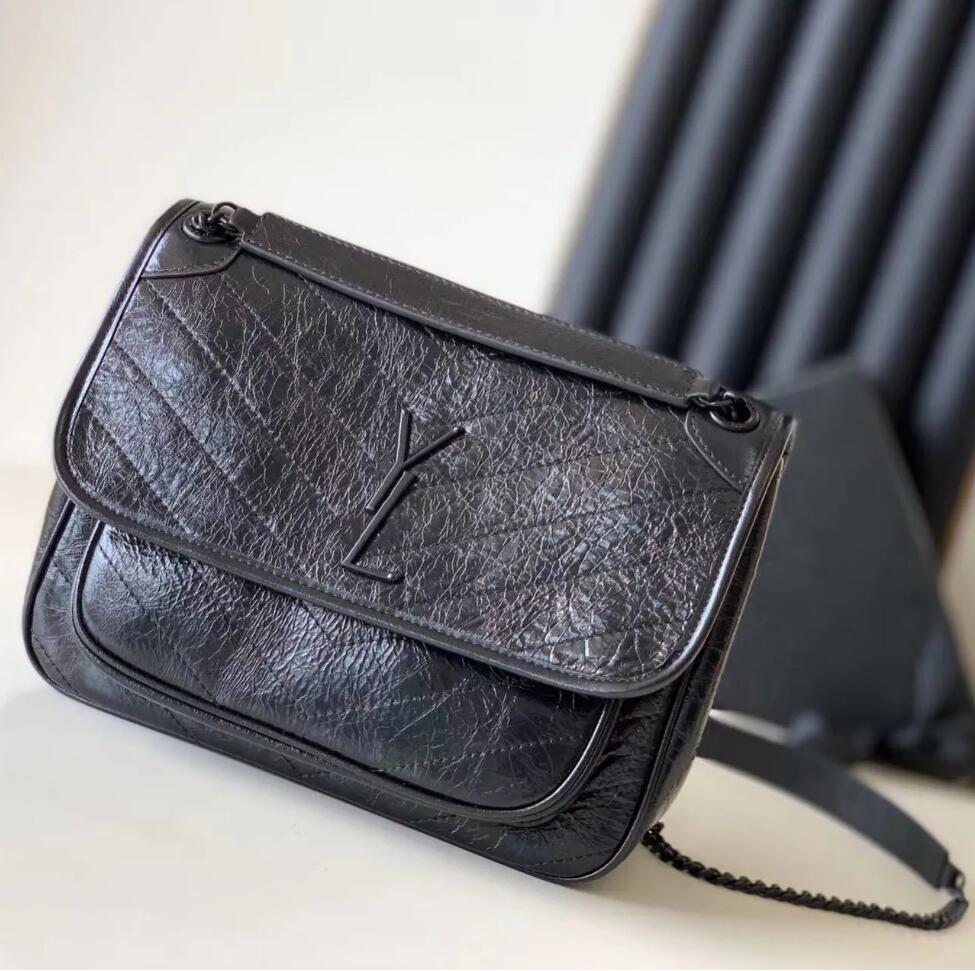 

Handbag luxury designer niki shoulder bag waxy leather messenger bags women cross body bag Satchel lady vintage design sacoche fashion classic Stripes Turquoise, Colour 2