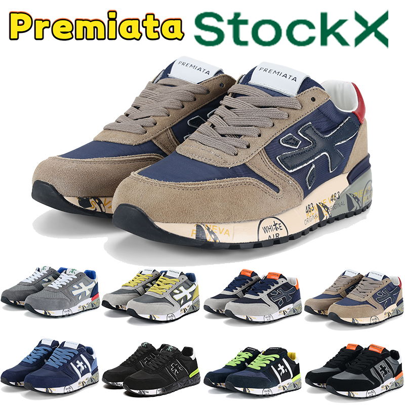 

New Premiata men women running shoes designer Italy mick lander django sheepskin genuine leather mens traingers sports sneakers walking jogging training shoe, Color 12
