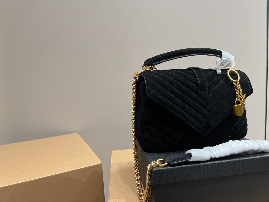 

Classics Women Bags Handbag Shoulder Bag Brand LOULOU Y-Shaped Designer Fur Leather Ladies Metal Chain Black Clamshell Messenger Chain Bags, ..