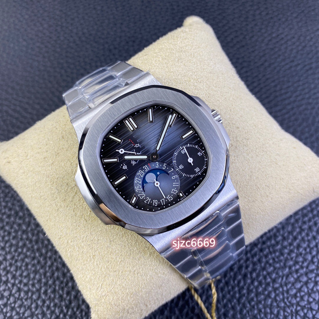 

PPF V2 version 5712 wrist watch 40mm in diameter with cal.240 integrated movement True kinetic energy display sapphire crystal glass mirror steel case watchband, As shown