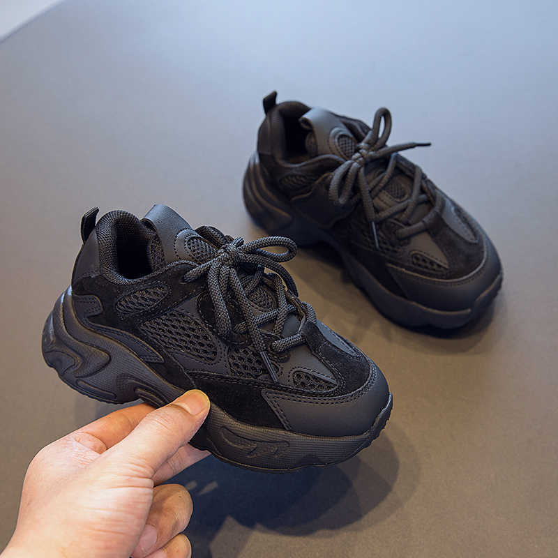 

Outdoor Two Genuine Athletic Girls' Leather Autumn Cotton and Winter Sneakers New Soft Bottom Children Coconut Shoes Fashion Boys Y2303, Black