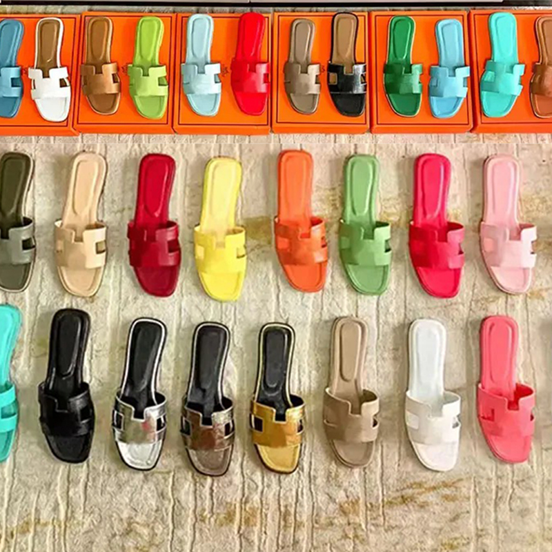 

Designer Sandals Chypre H Slippers Beach Classic Flat Sandal Luxury Summer Lady Leather Flip Flops Men Women Slides Size 34-43