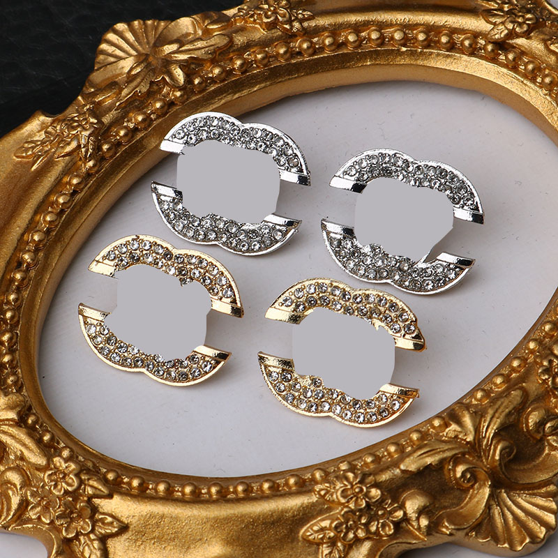 

23ss New Style Luxury Brand Designers Letters Ear Stud Simple 18K Gold Plated 925 Silver Geometric Women Circle Crystal Rhinestone Earring Jewerlry