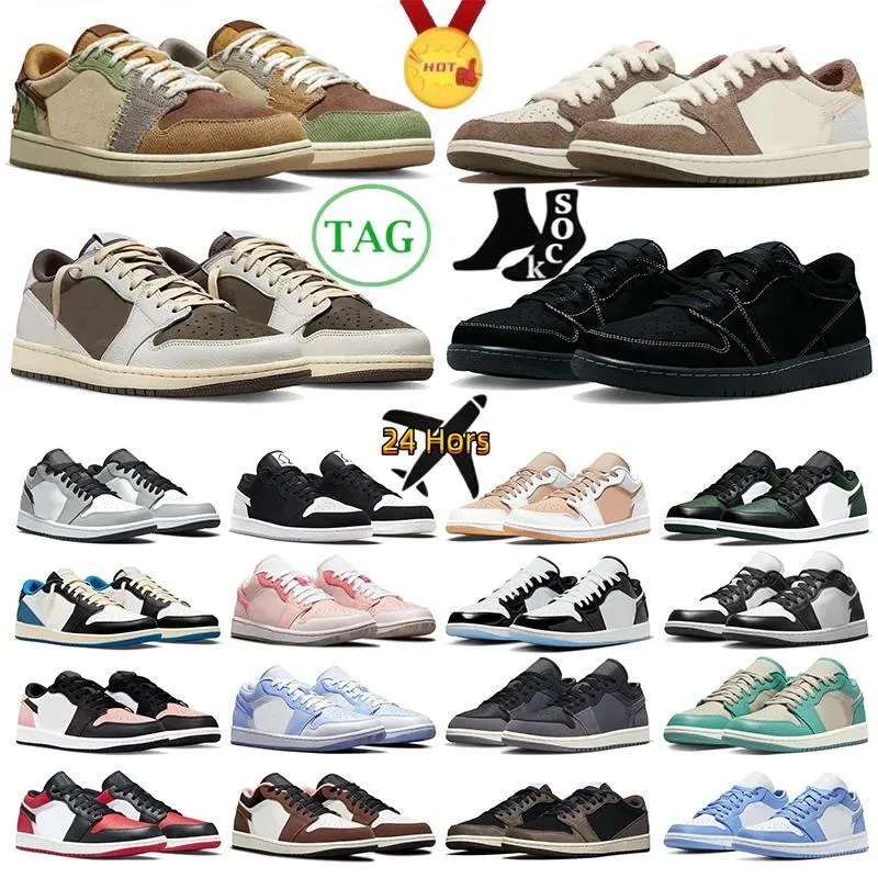 

WITH BOX Designer Shoes 1 Low Travis 1s Black Phantom Reverse Mocha Fragment Year of Rabbit Craft Fiber Zion Williamson Voodoo Men Women, 15