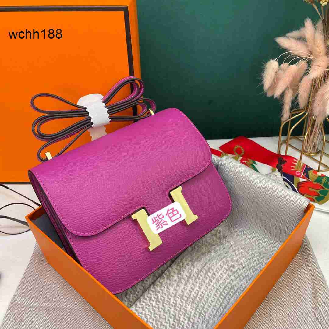 

Cowhide Bag Designer Bags 2023 Leather Women's Pattern Hand Button Single Shoulder Crossbody Mini Constances Qdwn, Grapefruit