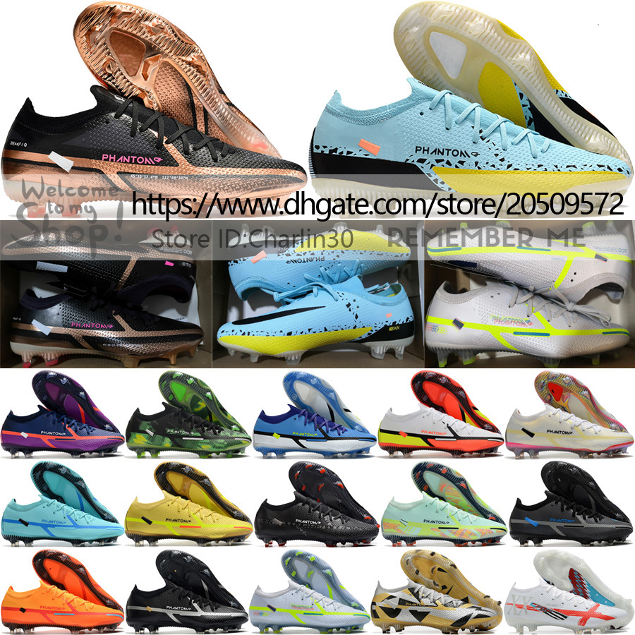 

Send With Bag Quality Soccer Boots Phantom GT2 Elite FG ACC Low Football Cleats Mens Neymars JR Outdoor Spikes Soft Leather Trainers Knit Soccer Shoes Size US 6.5-12, Gt 12