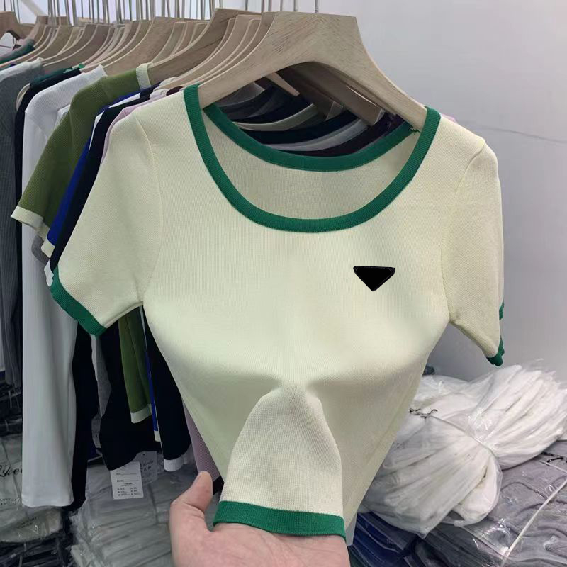 

Screw Thread T Shirts Knits Shirt Designer Budge Tees Slim Short Sleeves Summer Breathable Tshirts S-XL