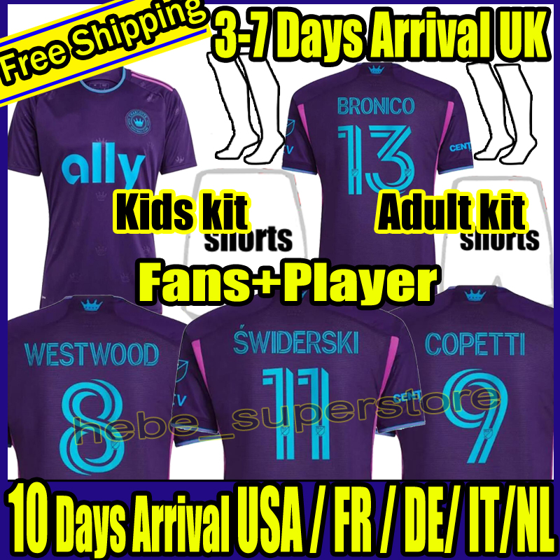

2023 NEW Charlotte FC Soccer Jerseys Home away MLS Ruiz Football Shirt ARMOUR BRANDT BRONICO ALCIVAR CORUJO FUCHS McGREE Fans and Player Adult Kids with Socks, 23 24