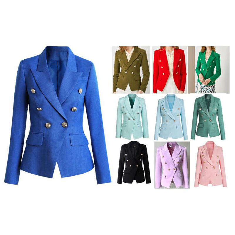 

Womens Suits & Blazers Autumn And Winter Casual Slim Woman Jacket Fashion Lady Office Suit Pockets Business Notched Coat 22 Colors Options S-3XL, 16