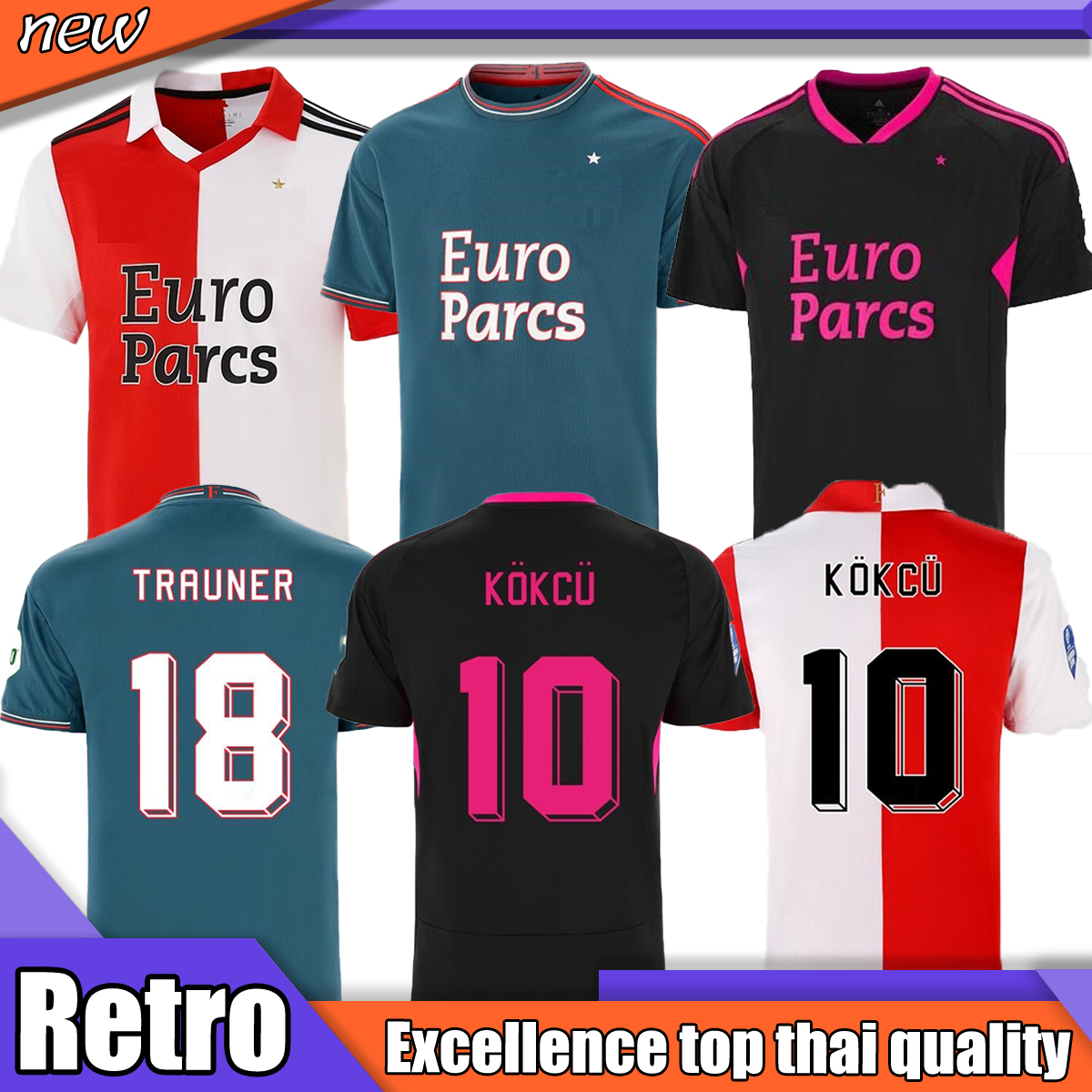 

22 23 KOKCU HET FEYENOORDSs Soccer Jerseys Home away Third LEGIOEN Q. TIMBER Gimenez TRAUNER 2023 football shirt men kids maillots de football, 03