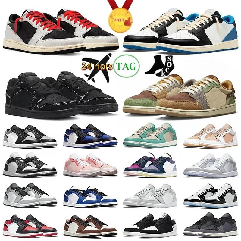 

WITH BOX Designer Jumpman 1 1s Low Mens Basketball Shoes Black Phantom Fragment Dark Reverse Mocha Starfish True Blue Wolf Grey UNC Tear Away Silver Bred Toe Women Spor