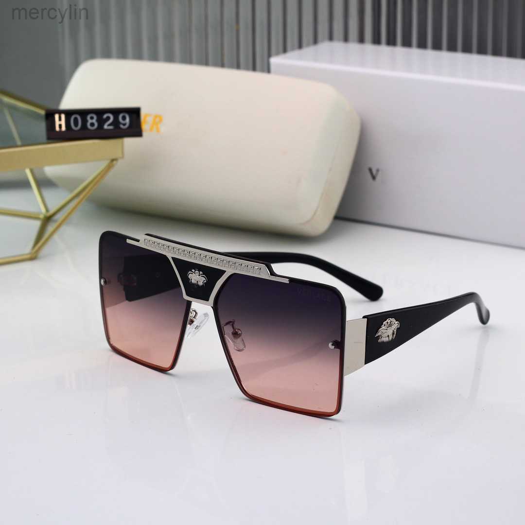 

Luxury Designer Versage Sunglasses Men's Women's Vercace Sunglasses new fashion Sunglasses Overseas One-piece Glasses For Women Uv Protection Tea Ash 0829