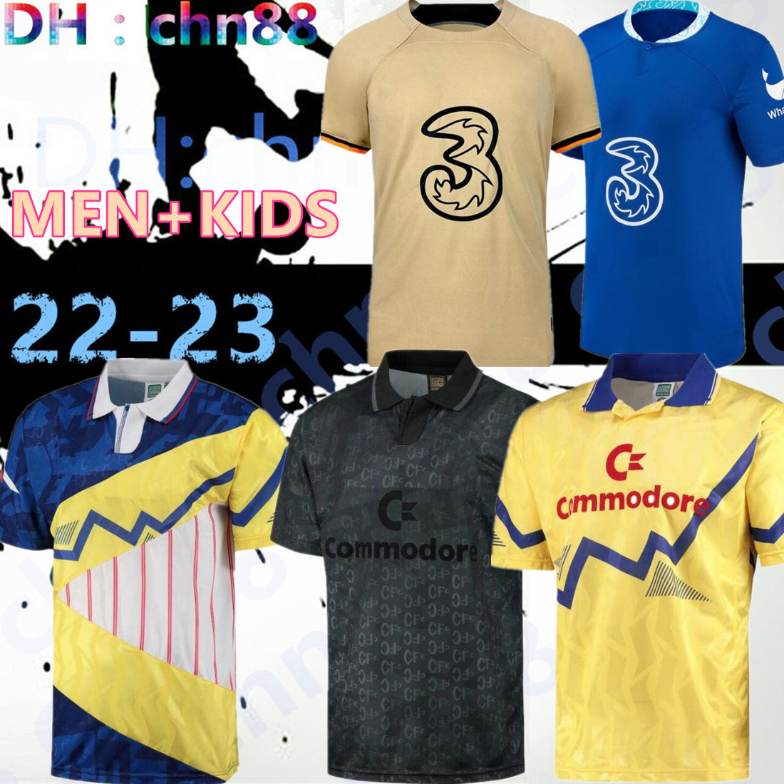 

22 23 CFC Soccer Jerseys STERLING PULISIC MOUNT HAVERTZ ZIYECH CHILWELL KOULIBALY 2022 2023 football shirt men kids set WERNER kits CUCURELLA KANTE Mash UP Black 888, 22-23 third