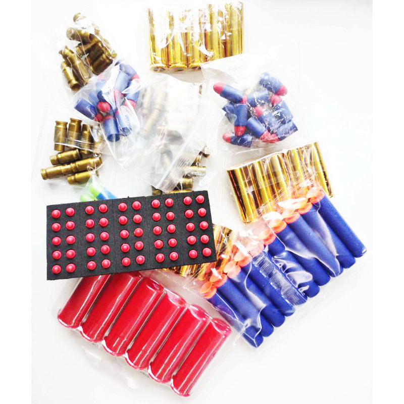 

Toy Gun Accessories 7cm Soft Bullets Shells Foam Darts Gatling XM1014 Glock Colt Bullets Different Size For Adults Children
