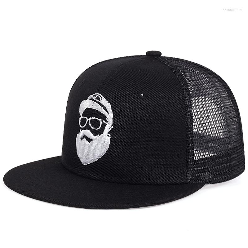 

Ball Caps Beard Old Man Embroidery Baseball Cap Fashion Summer Mesh Casual Snapback Hat Adjustable Hip Hop Hats Gorras, Black