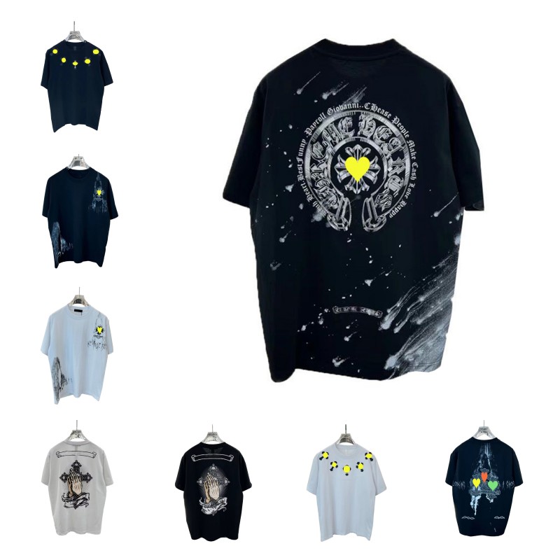 

Designer man T shirt Chrome Summer shirts Heart tshirt women Tee Ch Prints Oversize Breathable Casual T-shirts Hip Hop Chromees hearts
