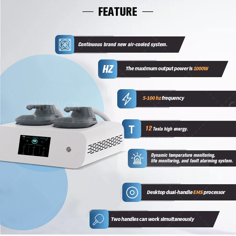 

Professional Homeuse 2 handles EMS Body Fitness Machine EMS Stimulator Muscle Tighten Body Sculpt Machine