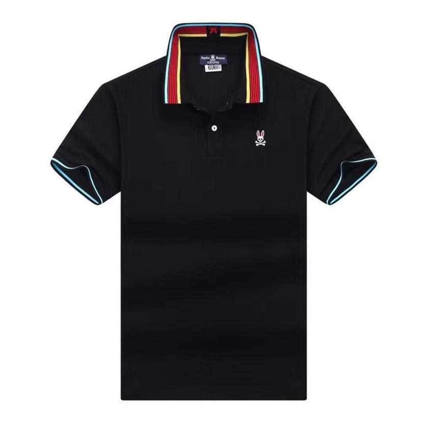 

Men's Psycho Bunny Skull Rabbit Polo Shirt Short Sleeve Cartoon Embroidery Collar Solid Fashion Brand Simple #06 C0e4, Customize