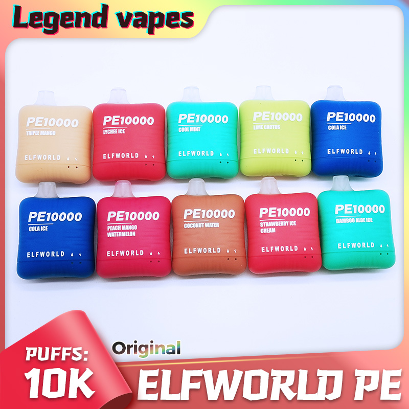 

Original Elfworld PE 10000 E cigarette Disposable 18ml Pre Filled Pods 16 colors 5% Nic 500mah Rechargeable vape pen Cartridge Vaporizers Portable Vapor Devcice