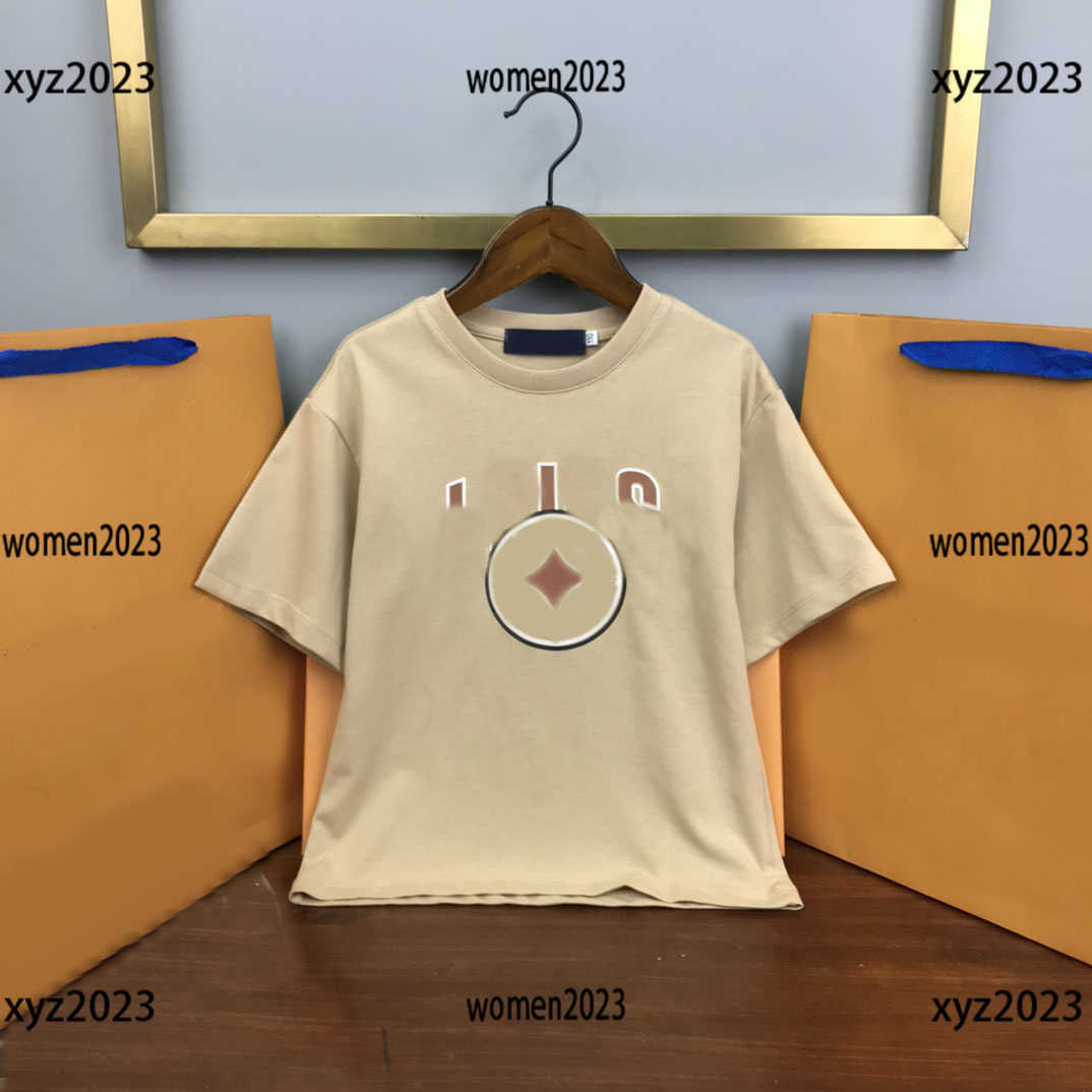 

child tshirt Logo printing kid designer t shirt summer boys fashion tees Elastic thread neckline tops Ribbon stitching letters shirt, 14#