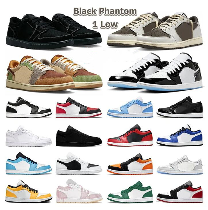 

2023 NEW women men basketball shoes 1s jumpmans 1 low Concord trainers Voodoo reverse mocha black phantom bred shadow toe unc mens womens designer sneakers 36-46, 48