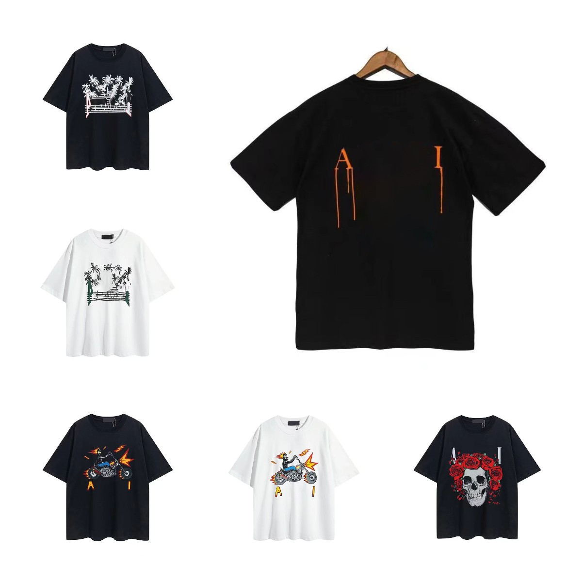 

Summer omens Mens T-shirts Fashion Designer Men Casual Short Sleeve Tops Loose Hip Hop Street T-shirt, Customize