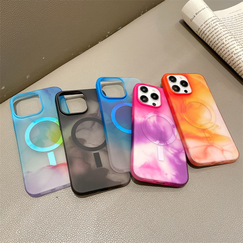 

iphone 14ProMax new watercolor skin-sensitive case Magsafe magnetized iphone 13 anti-fall