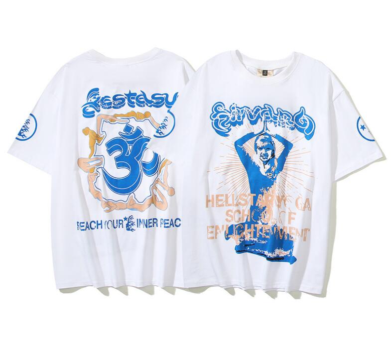 

Hellstar yoga classical designer t shirt summer short sleeve streetwear women men tshirt tee mens clothes