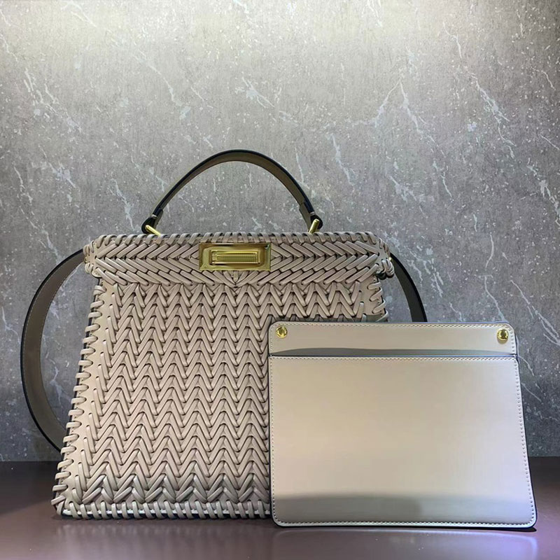 

Leather Weave Tote Bag 27/33cm Designer Bag Women Crossbody Bags Shoulder Handbags Shopping Bags Top Quality Purse Genuine Leather Twist Lock Removable Inner Pouch