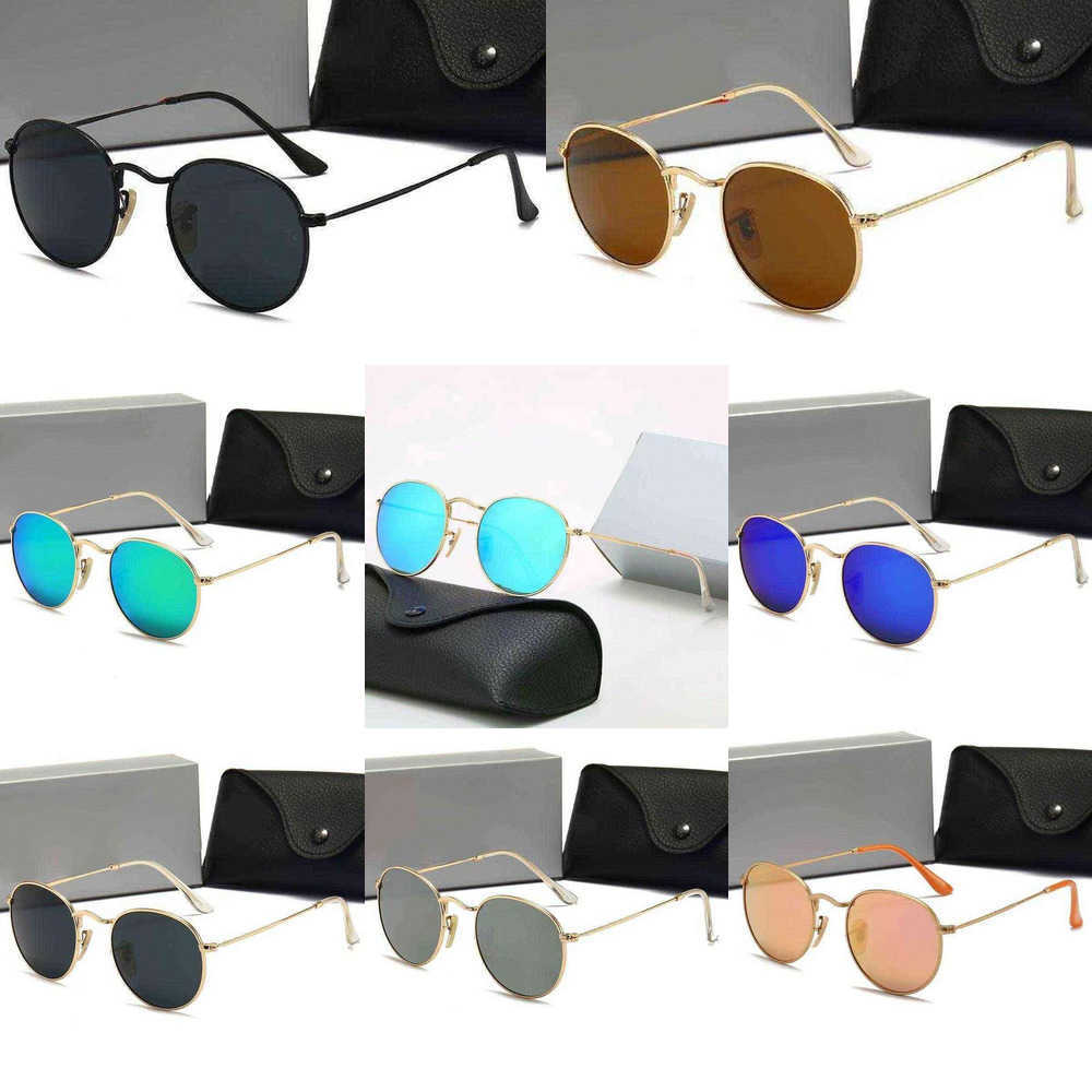 

Eyewear raies ban Fashion Metal Round Sunglasses Brand Design Uv400 Gold Frame Tr90 Sun Glasses Men Women Mirror Pol Cix Raies Ban Oakleies216t 129UO
