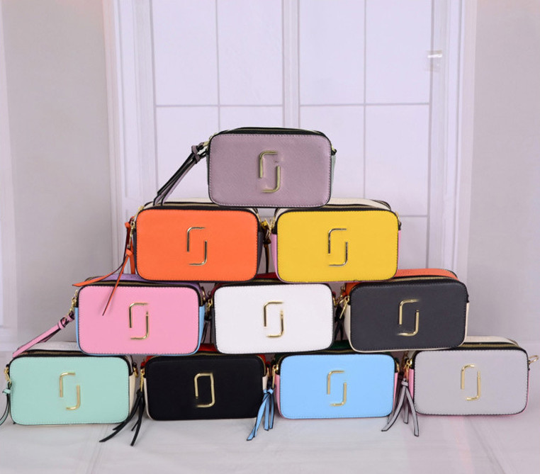 

marc the tote bag Snapshot Small Camera Bag Leather Designer Bags Dual Top Zip Closure Crossbody Women Removable and Adjustable Webbing Strap Shoulder Bag Purses, Black