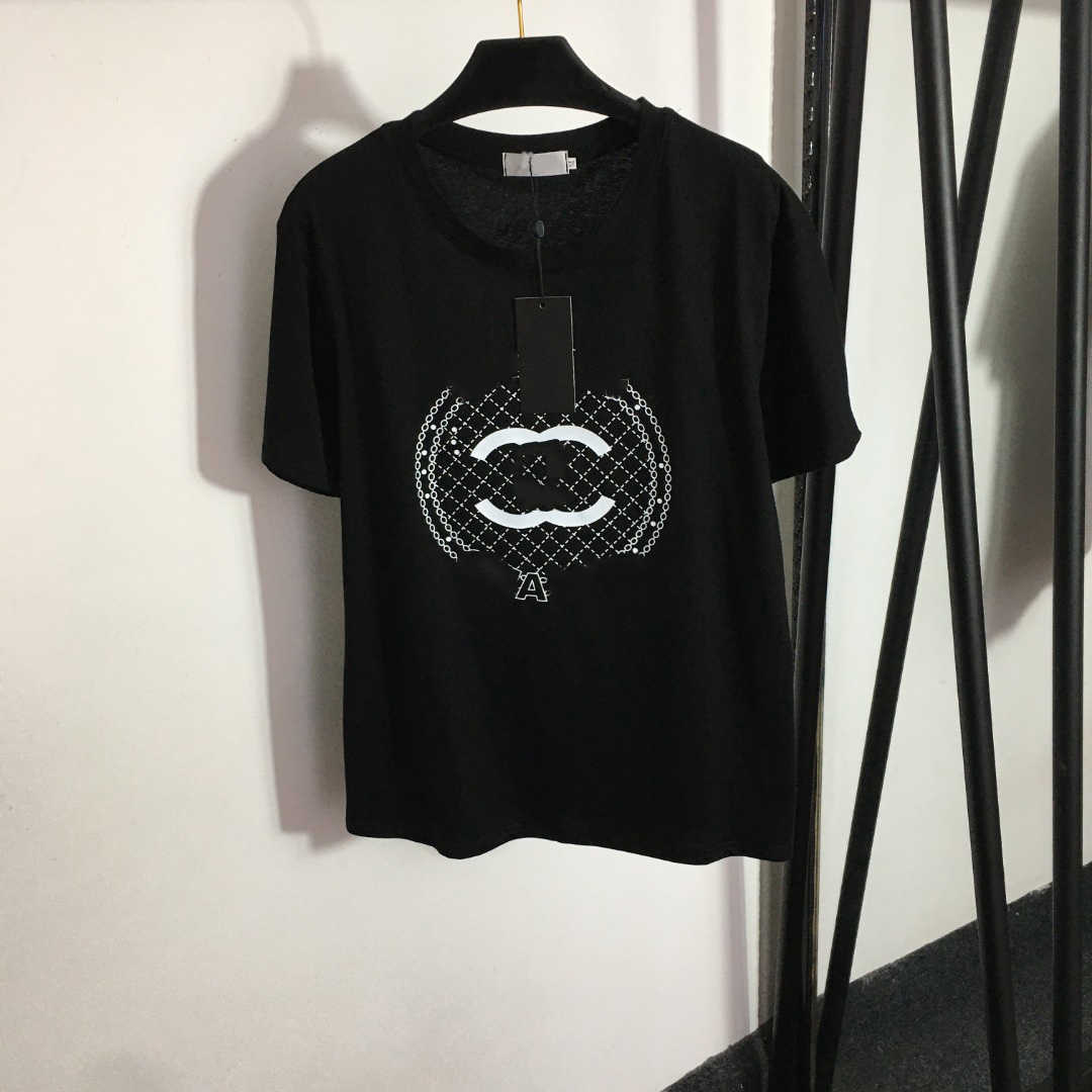 

23ss Womens T-Shirt tee tops designer clothes women Round neck Pure cotton logo Alphabet Ring printed short sleeve T-shirt women clothes, 11