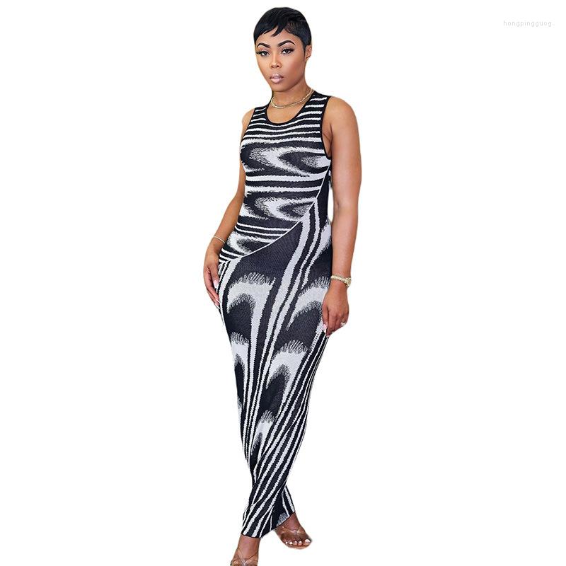 

Ethnic Clothing African Tank Dress Women Seeveless Ankle Length Slim Robes Summer Fashion Print Streetwear Elegant Long 2023