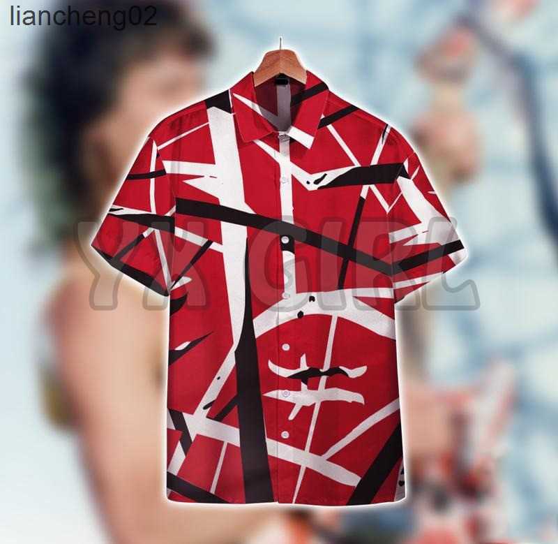 Men's Casual Shirts Summer Shirts Eddie Van Halen 3D All Over Printed Hawaiian Shirt Men's For Women's Harajuku Casual Shirt Unisex W