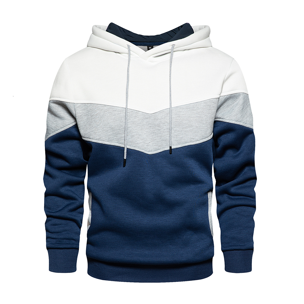 Men's Hoodies Sweatshirts Men's Patchwork Hooded Sweatshirt Hoodies Clothing Casual Loose Fleece Warm Streetwear Male Fashion Autumn Winte