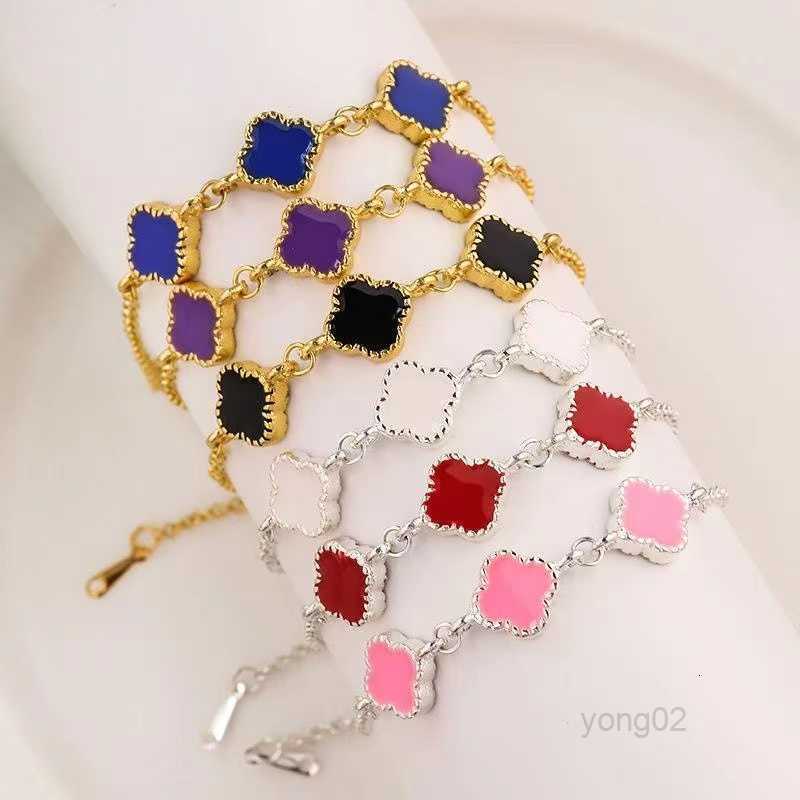 

2023fashion Classic 4/four Leaf Clover Charm Bracelets Bangle Chain 18k Gold Agate Shell Mother-of-pearl for Women Girl Wedding Mother' Day Jewelry Giftsd8fr