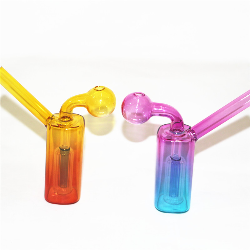 

Mini Glass Oil Burner Bong Hookah Water Pipes with Thick Pyrex Clear Heady Recycler Dab Rig Hand Bongs for Smoking Ash Catcher Nectar Bubble