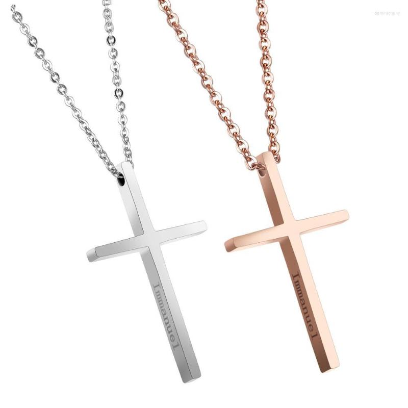 

Pendant Necklaces Women Necklace Immanuel Cross Chain Stainless Steel Fashion Jewelry