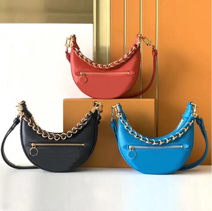 

Designer Chain Bags Half Moon Handbags Crossbody Bags Shoulder Crescent Loop Bag Luxury Purse Vintage Monograms Underarm Baguette Bag Printed Gold Hardware Pouch, Multi-color