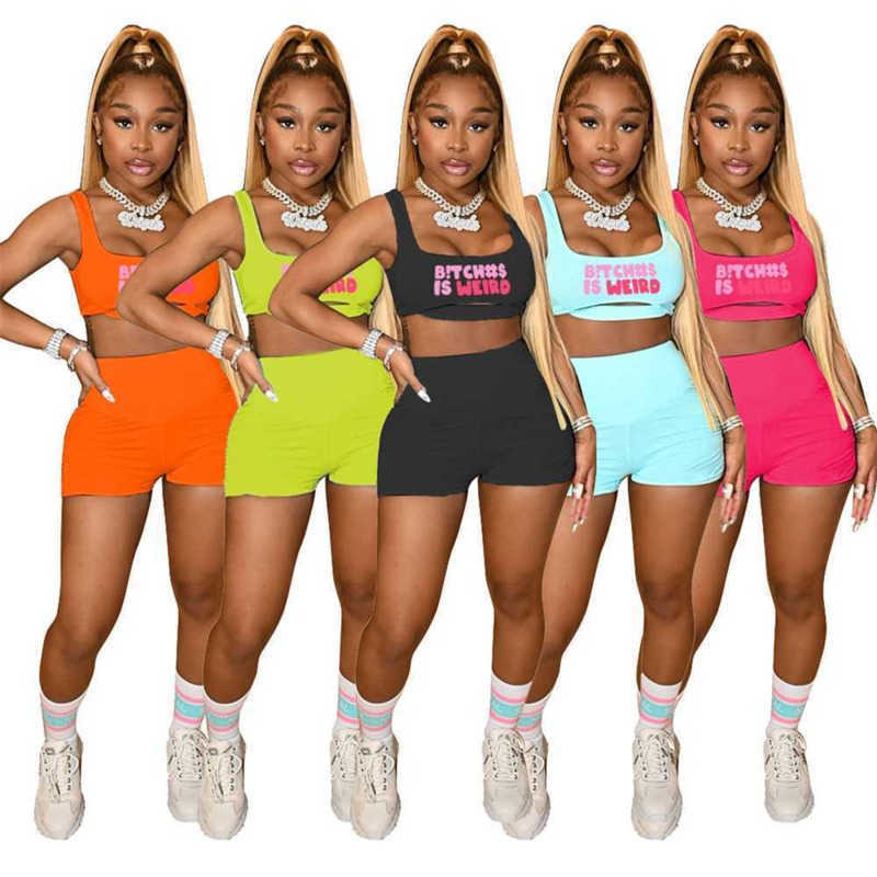 

Women Vest Sportwear Designer 2023 New Fashion Letter Print Burnt Blouse Crop Top 2 Pieces Set Tracksuits, Orange5
