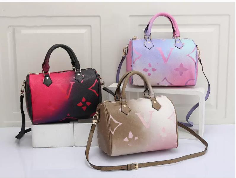 

Designer Speedy25 Tote Bag Sunrise Pastel Purse Spring in th city Shoulder Handbag crossbody, Dust bag