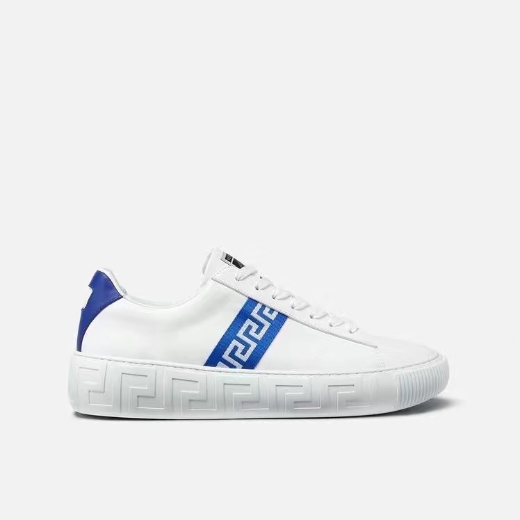 

Greca Sneakers Designer Casual Shoes Calfskin Platform Sports Shoe White and gold Leather upper and lace-up design Men Shoes Trainers 04
